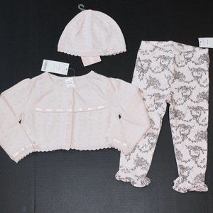 NWT Gymboree 18-24M sweater hat leggings set Holiday Teddy Bear